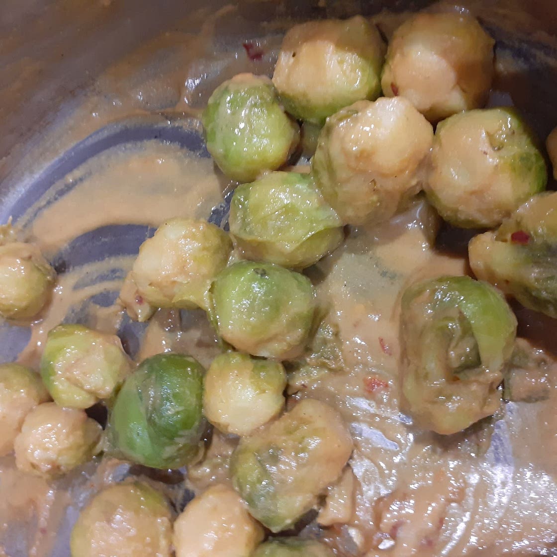 Miso-Sesame Glazed Brussels Sprouts