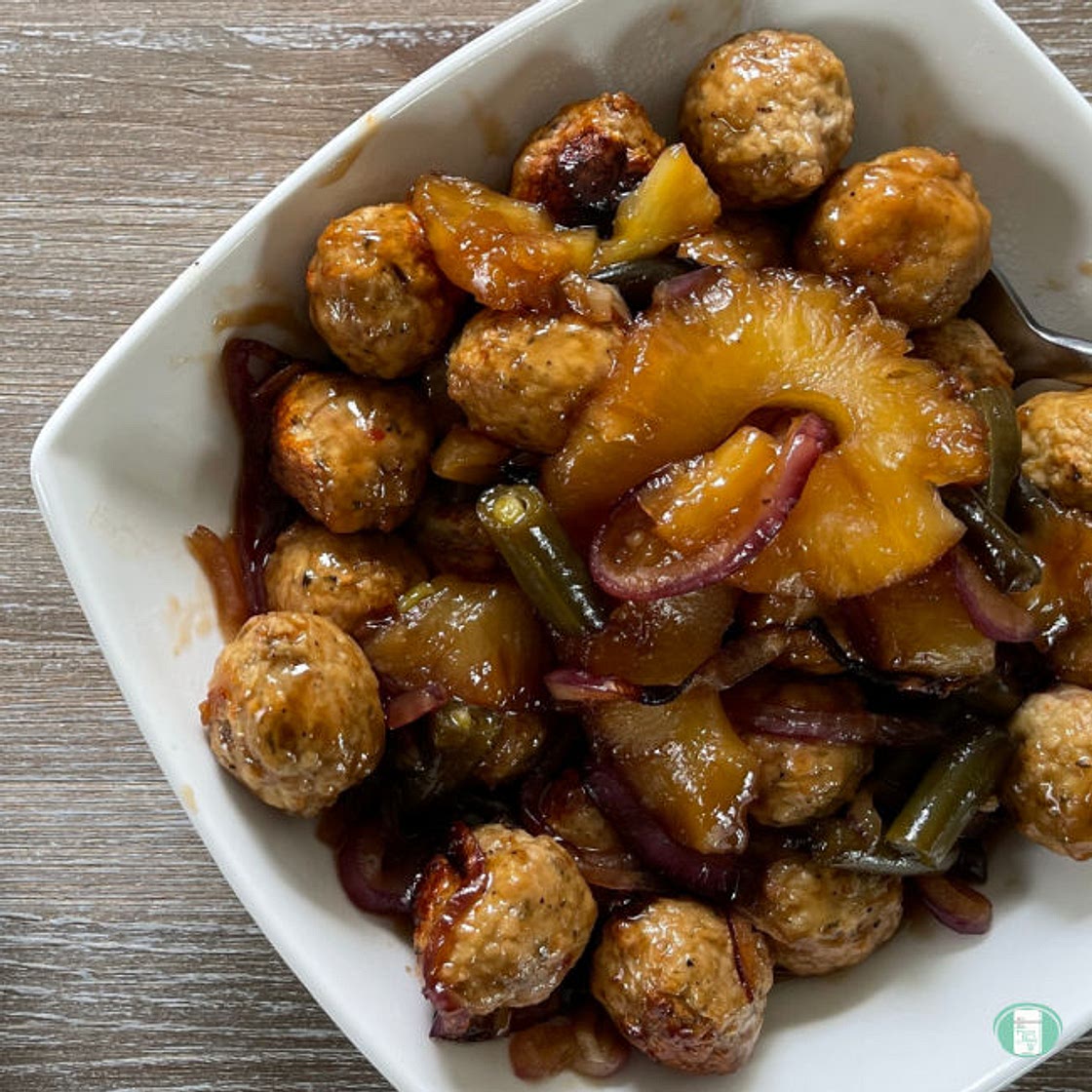 Sweet and Sour Meatballs Sheet Pan Meal
