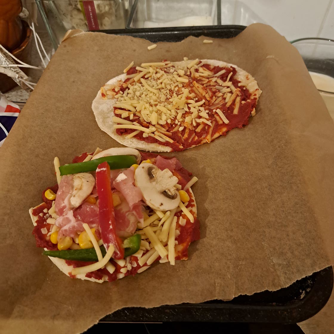 Homemade pizzas