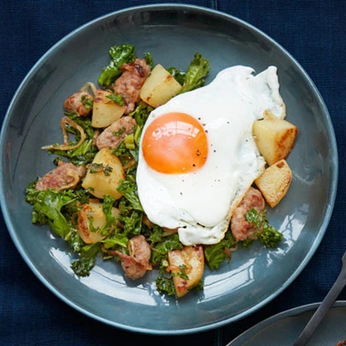 Sausage & kale hash