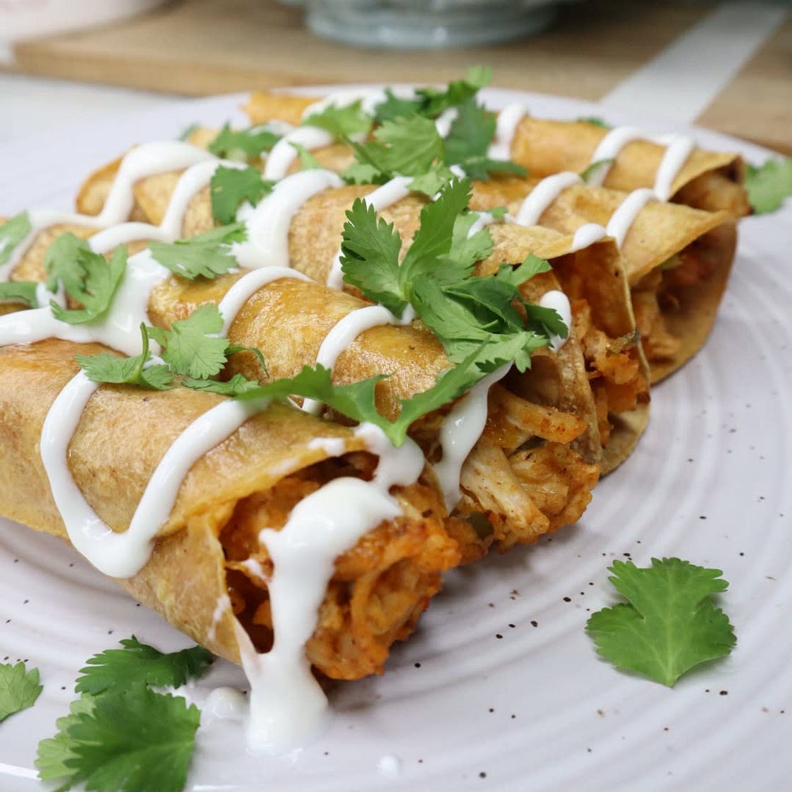 Healthy Baked Chicken Taquitos