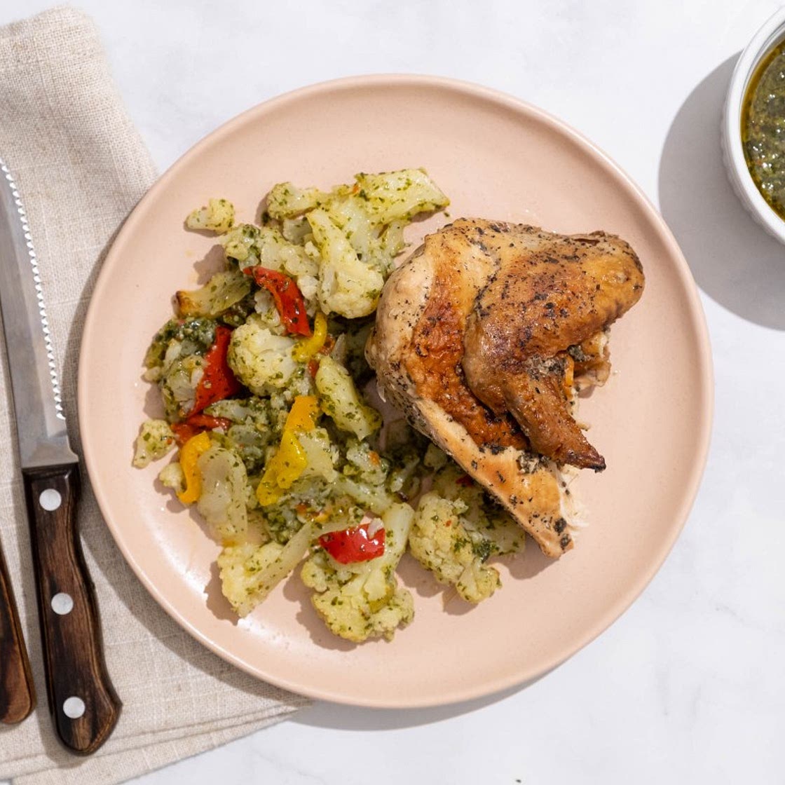 Roasted Half Chicken with Roast Vegetables