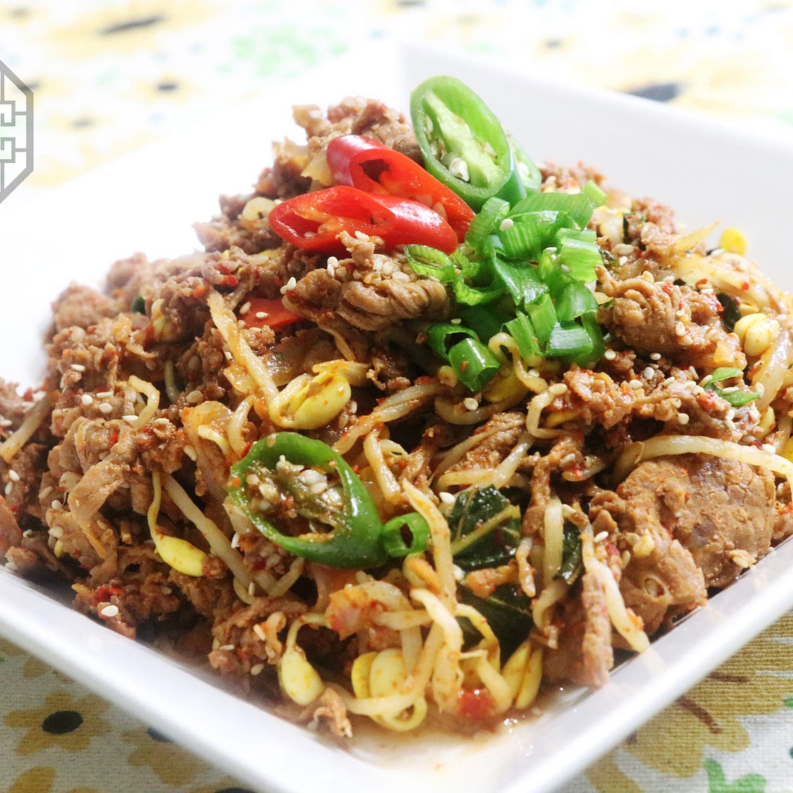 Spicy Soybean Sprout BulGoGi  (콩불고기, KongBulGoGi) | Aeri's Kitchen