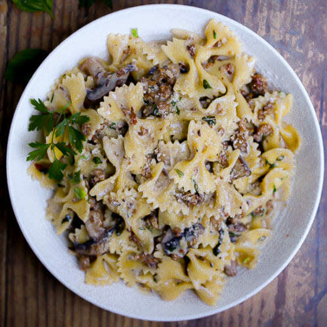 Peppercorn Black Pudding Mushroom Pasta