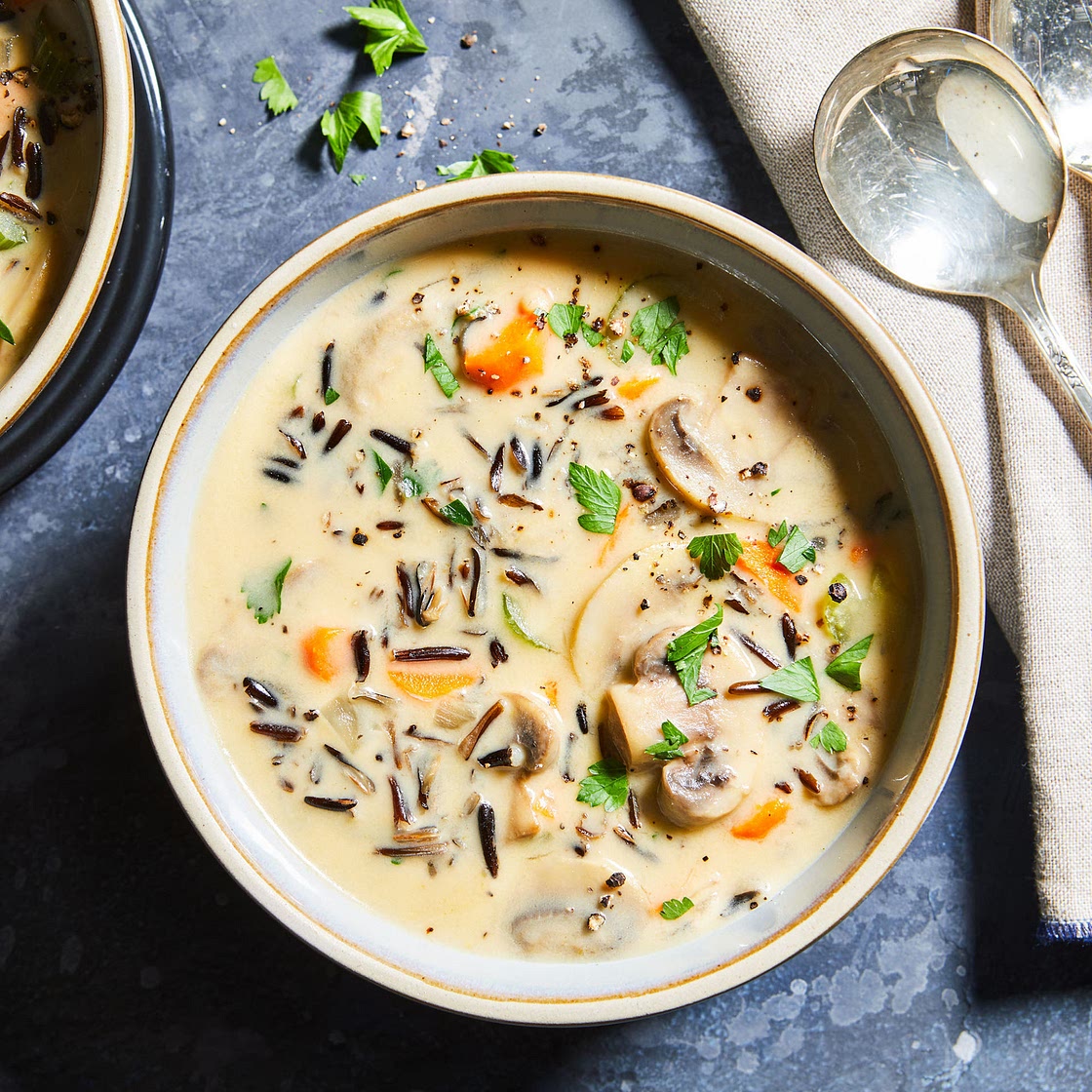 Creamy Pheasant Wild Rice and Mushroom Soup