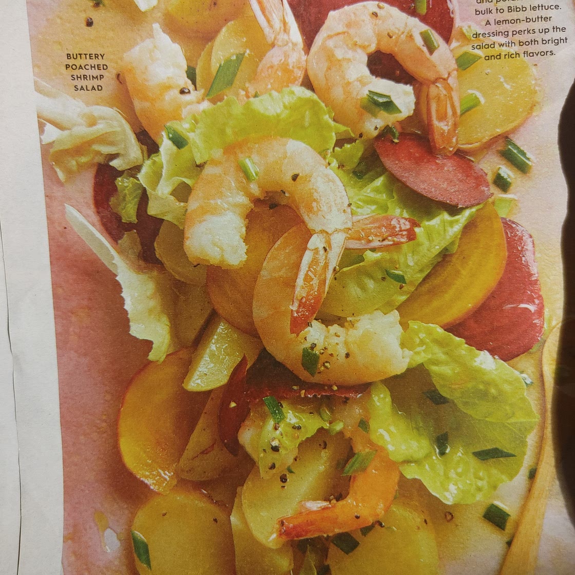 Buttery poached shrimp salad