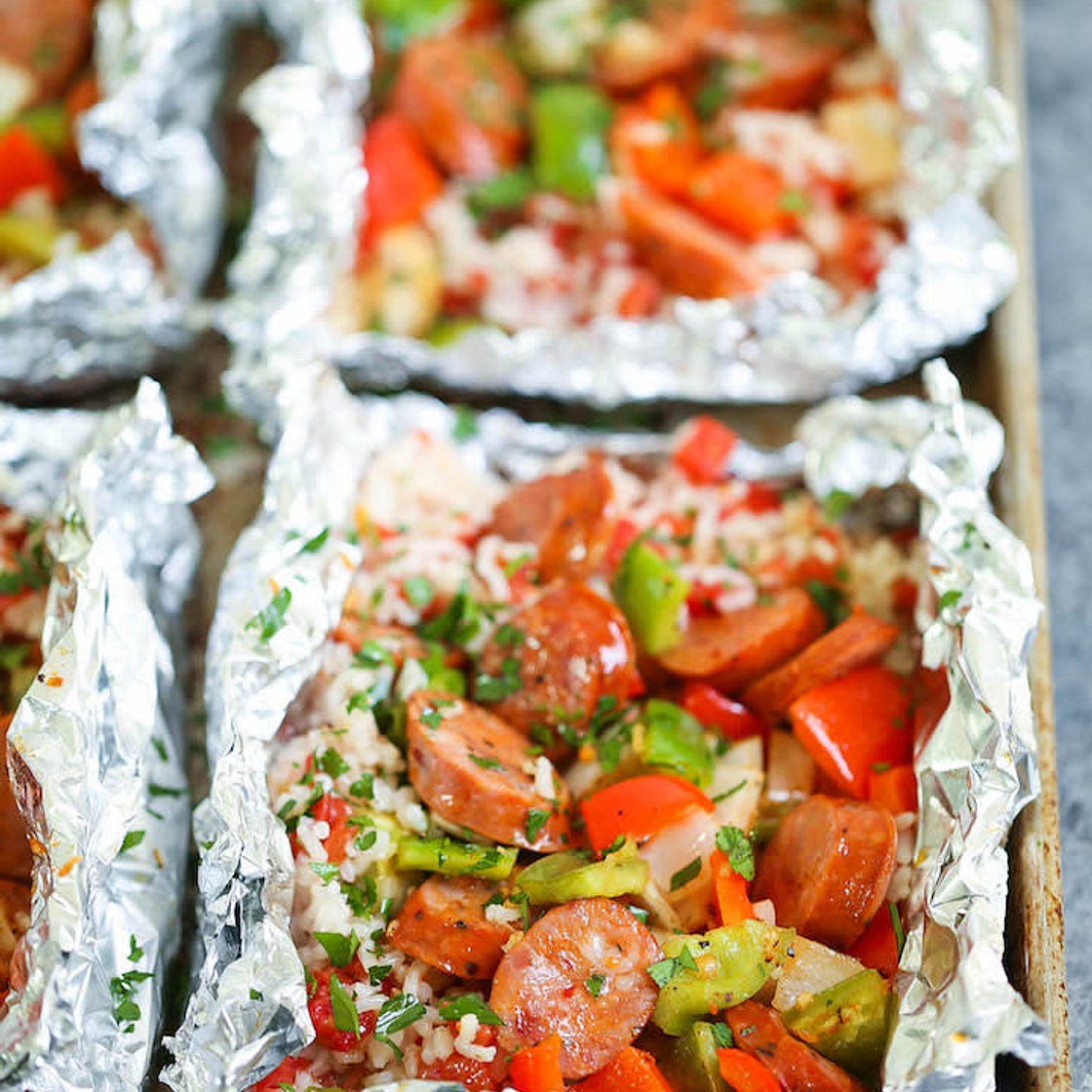 Sausage and Pepper Foil Packets