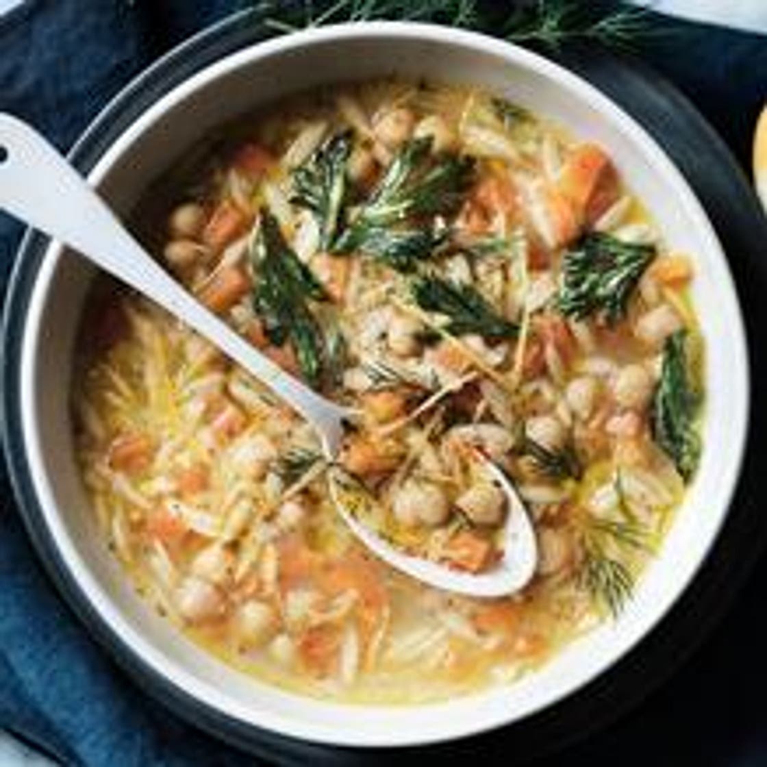 Lemon Chickpea Orzo Soup