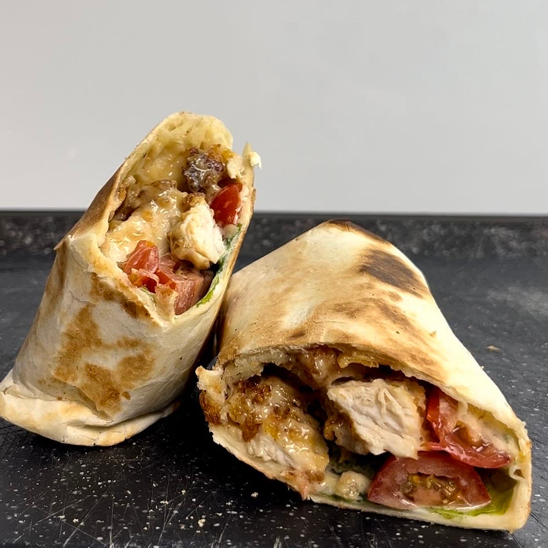 Crispy chicken parmesan wrap