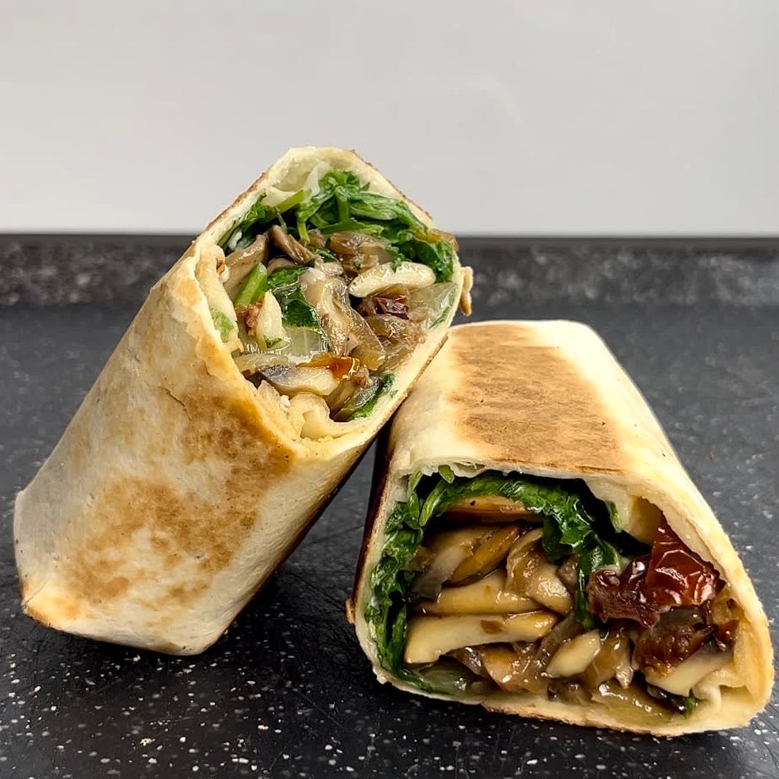 Mushroom parmesan wrap