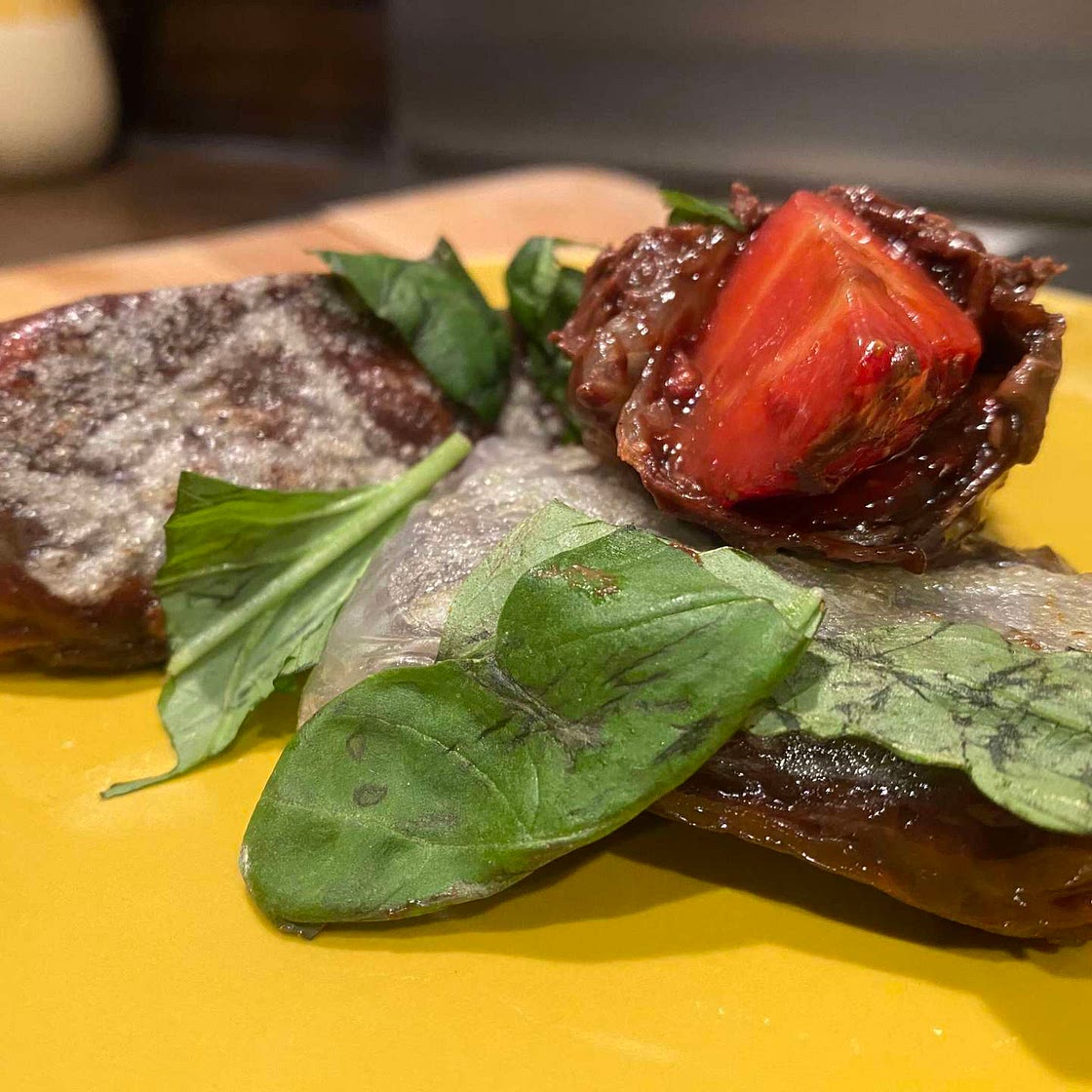 Strawberry, Chocolate and Basil Spring Rolls