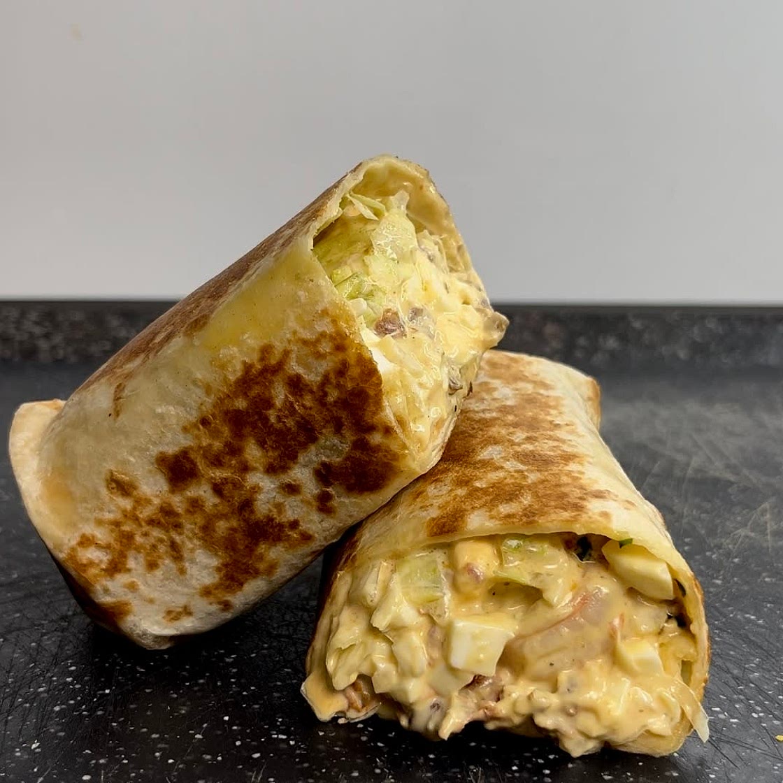 Egg salad shrimp wrap