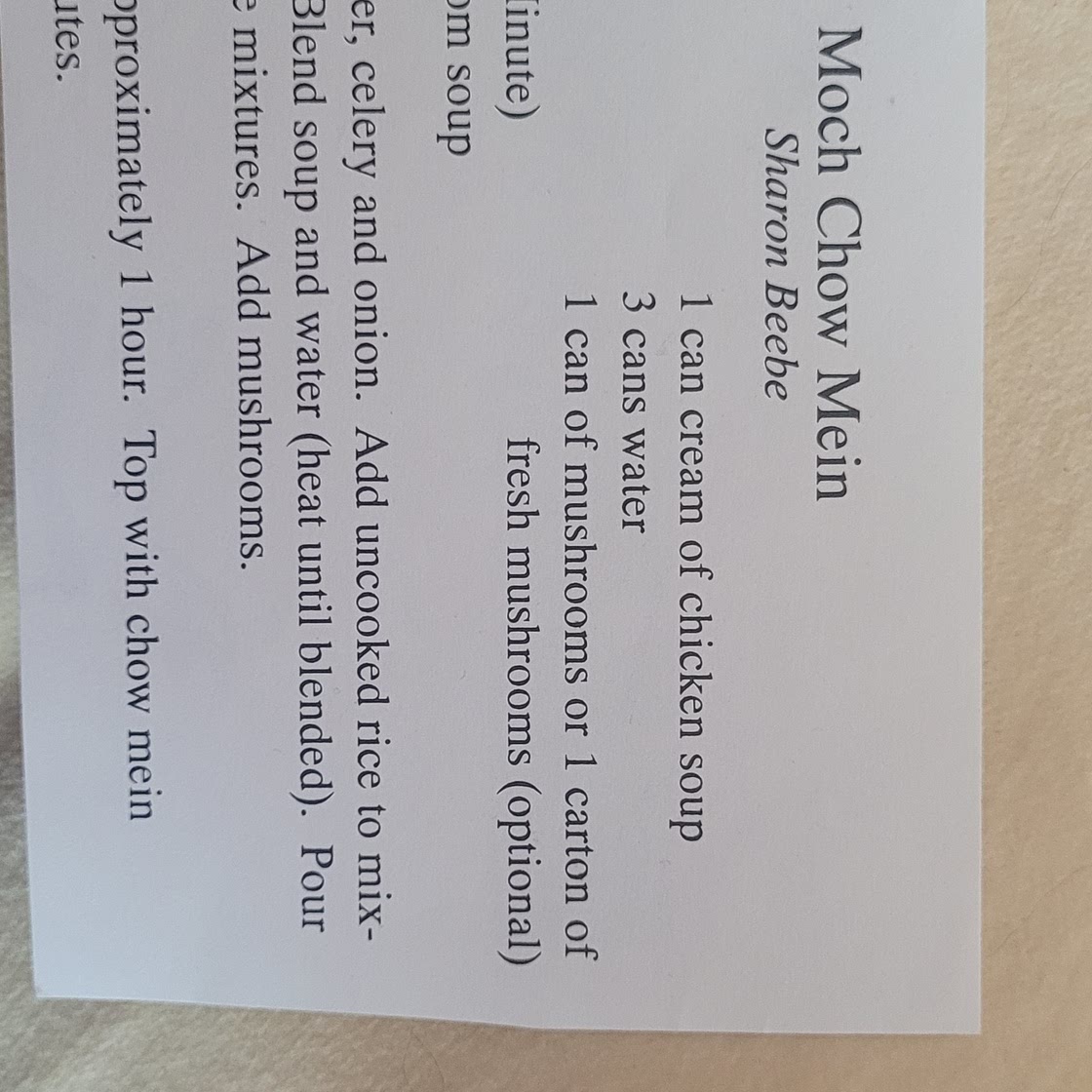 Mock Chow Mein
