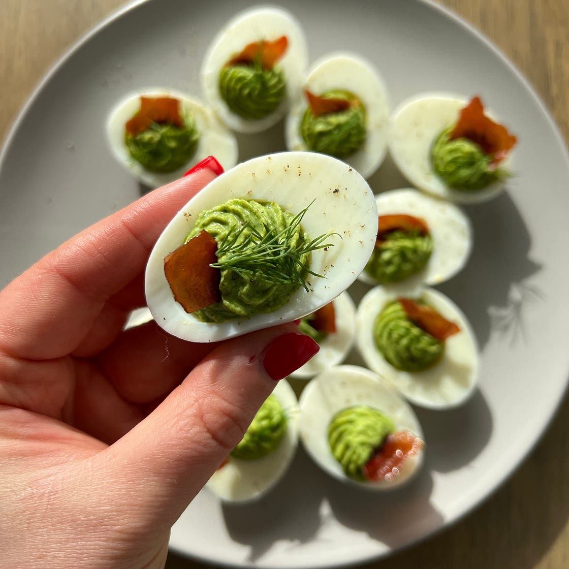 Green Goddess Deviled Eggs — Cafe Hailee