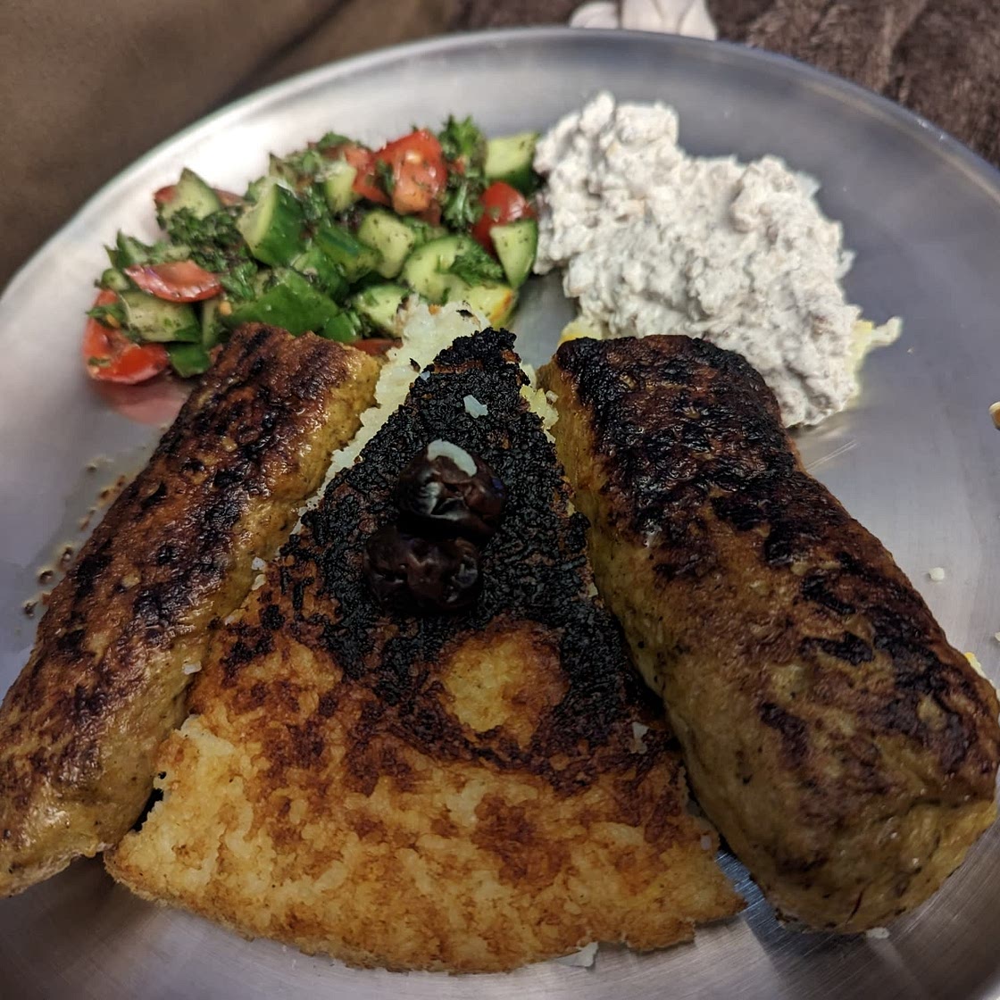 Chicken Koobideh with Shirazi and Mast o Musir