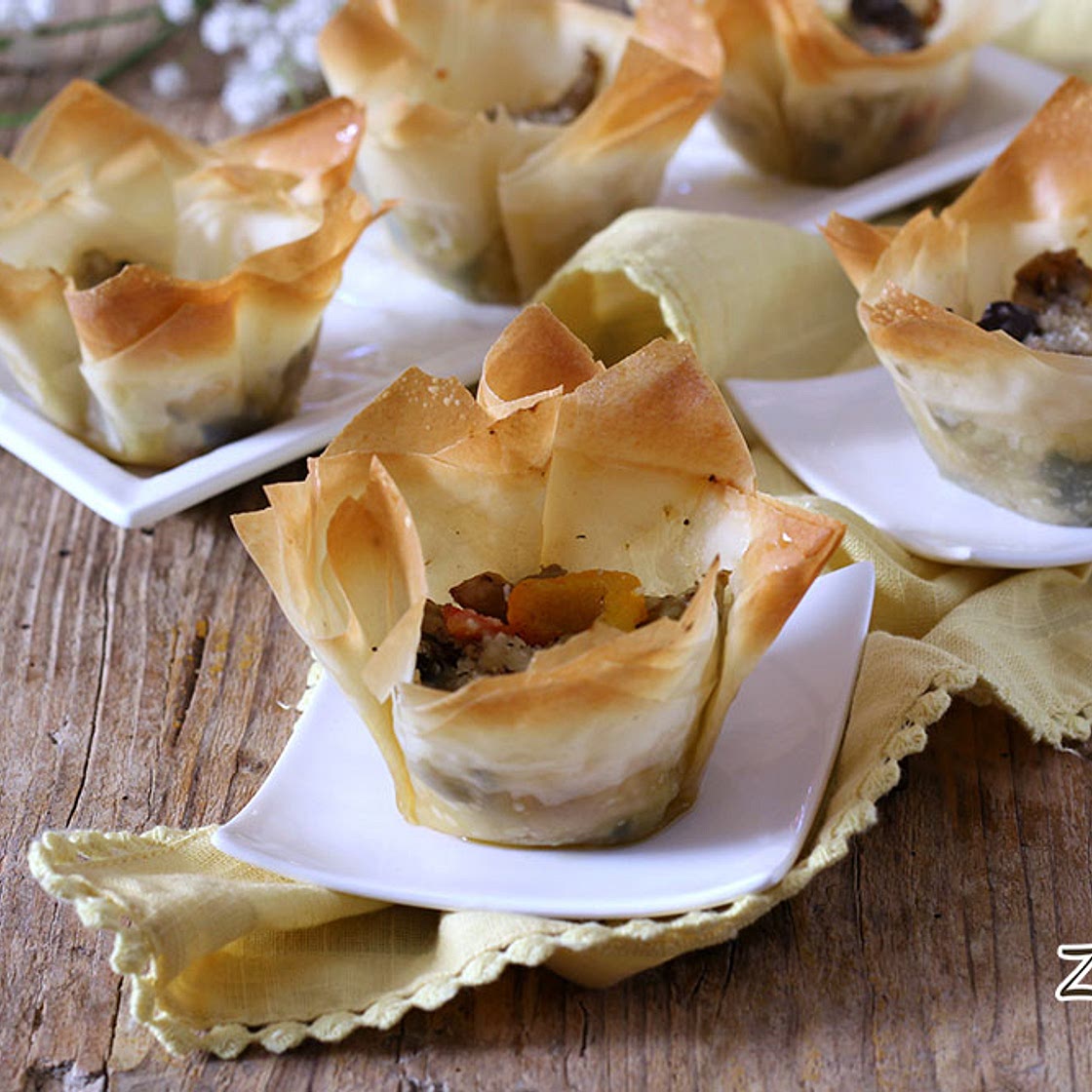 Cestini di pasta fillo alle verdure