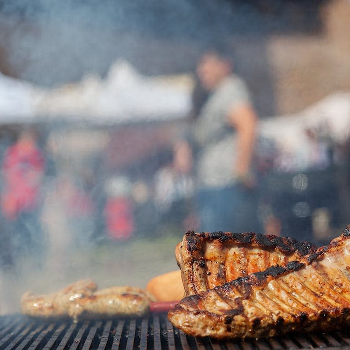 Smokey Bourbon BBQ Steaks with Roasted Garlic Mashed Potatoes