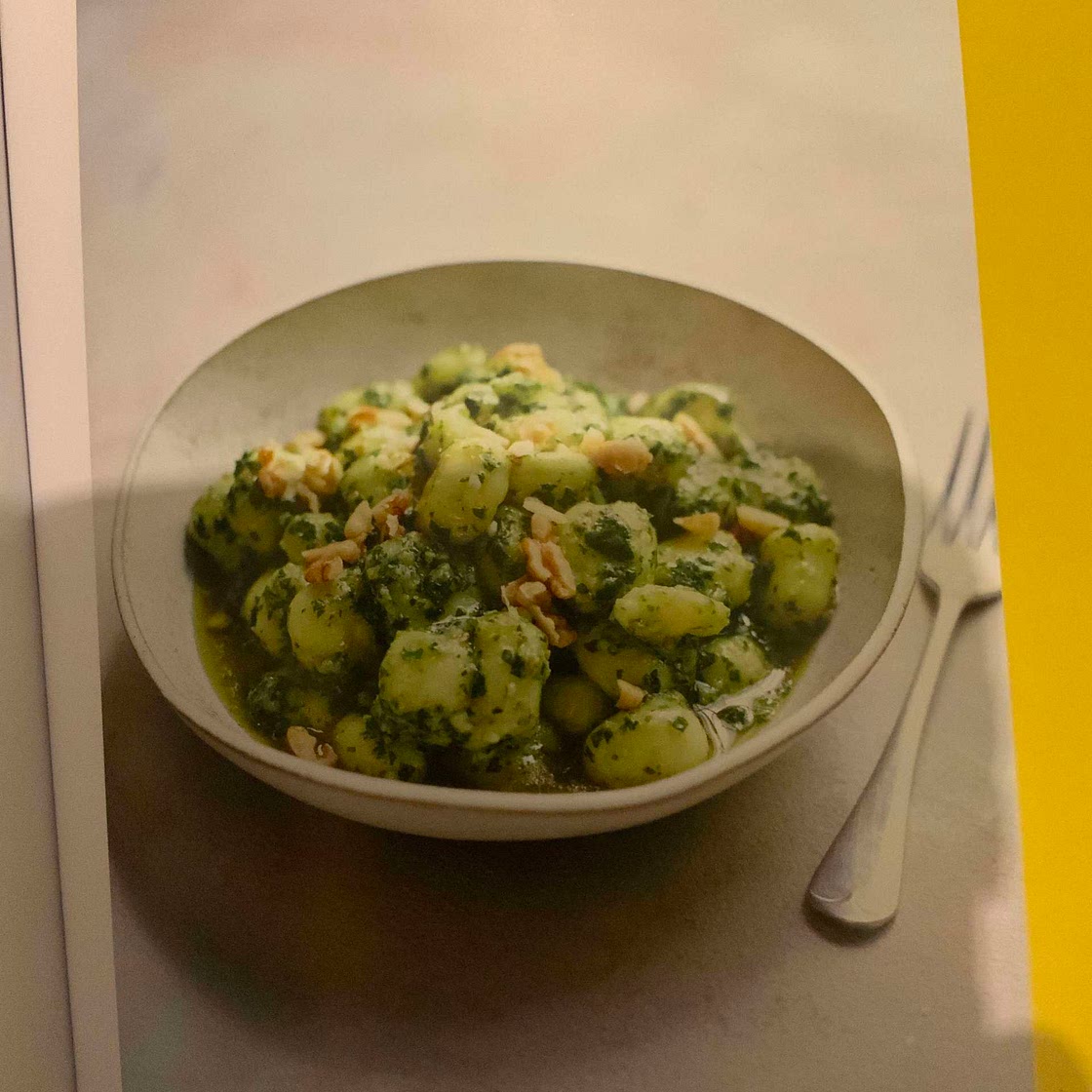 Kale and walnut pesto gnocchi (pg 150)