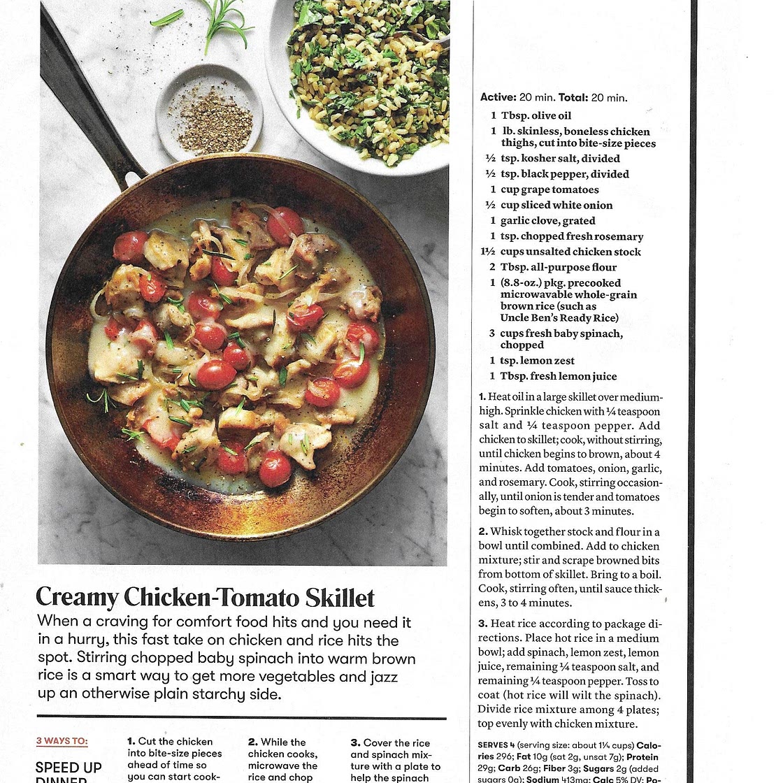Creamy Chicken Tomato Skillet