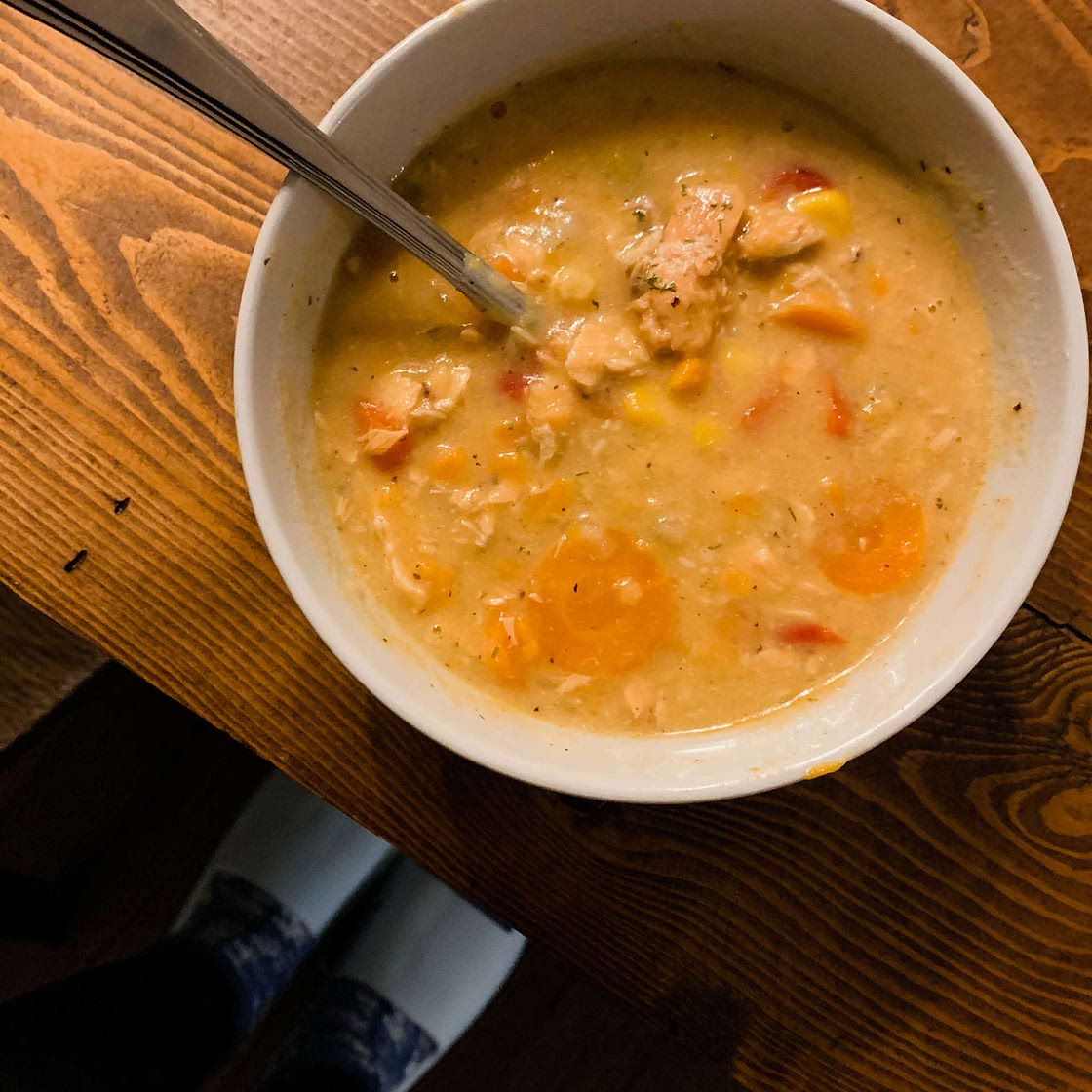 Leftover fish chowder