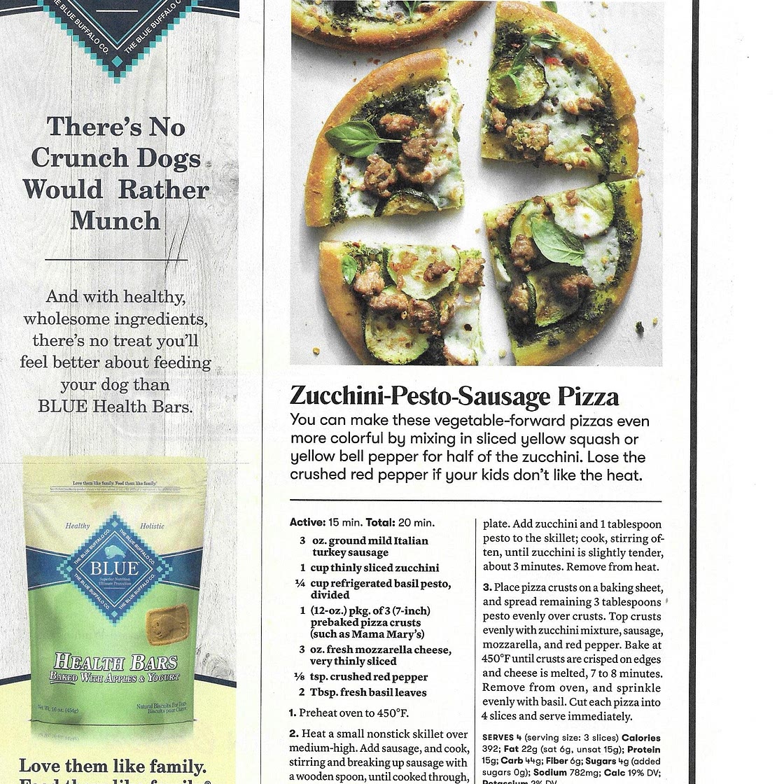Zucchini Pesto Sausage Pizza