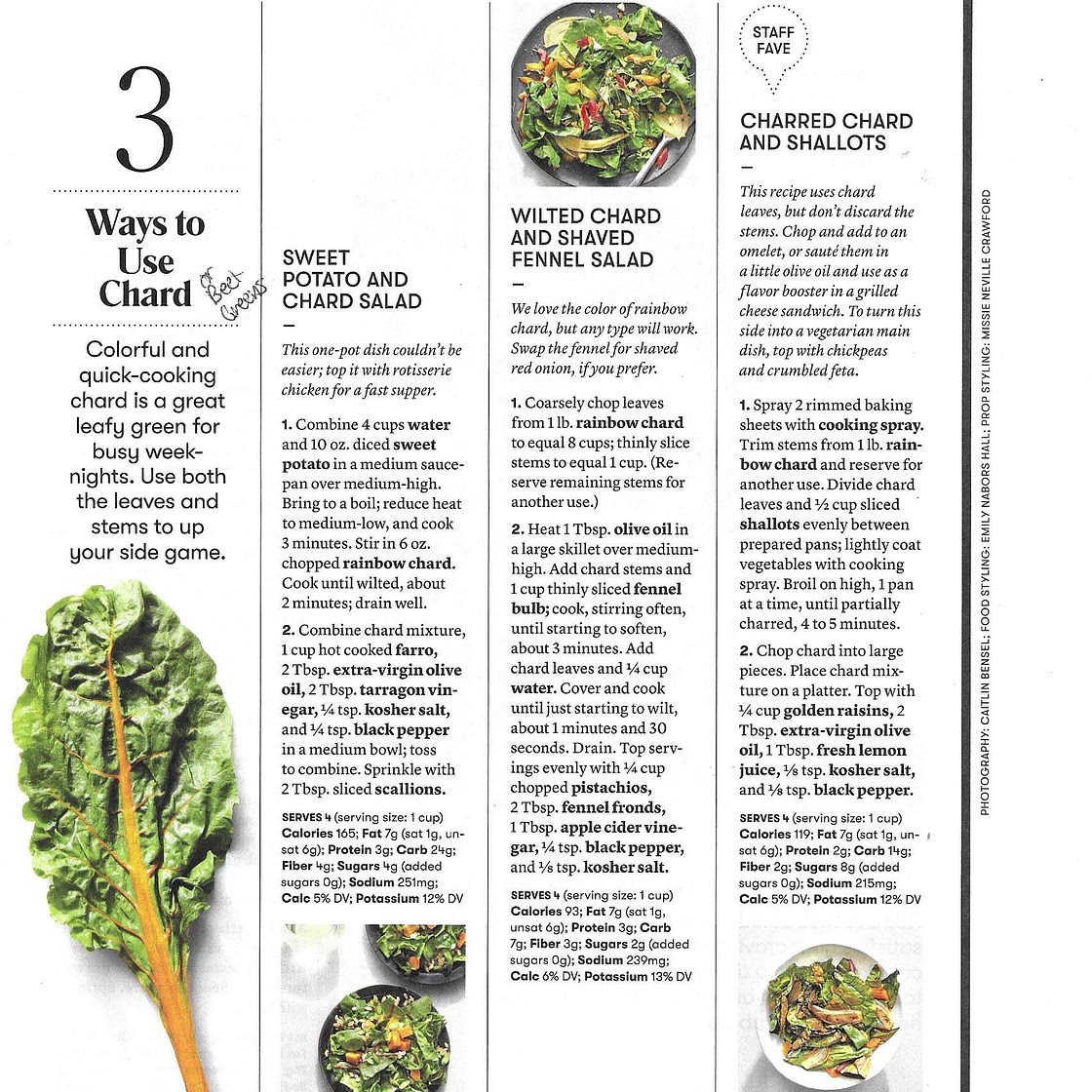 Sweet Potato and Chard or Beet Green Salad