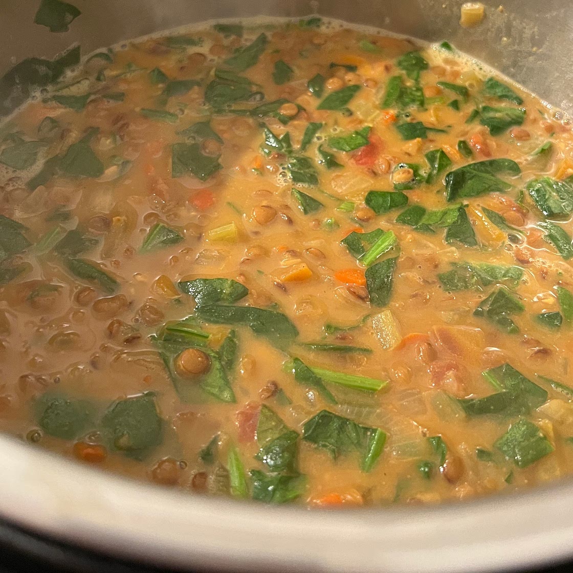 Instant Pot Green Lentil Soup