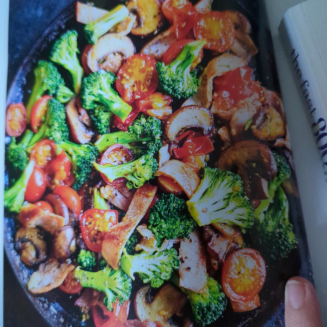 Bacon, brocoli and tomato fry up