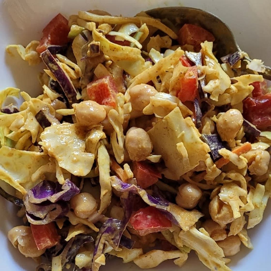 Chopped Thai Chickpea Salad with Curry Peanut Dressing