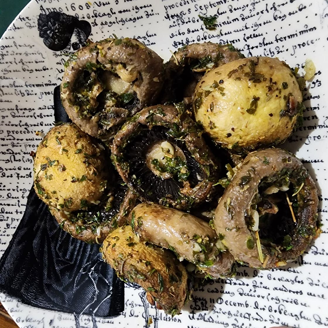 AIP / Garlic and Herb Stuffed Mushrooms - French Paleo Appetizer Recipe