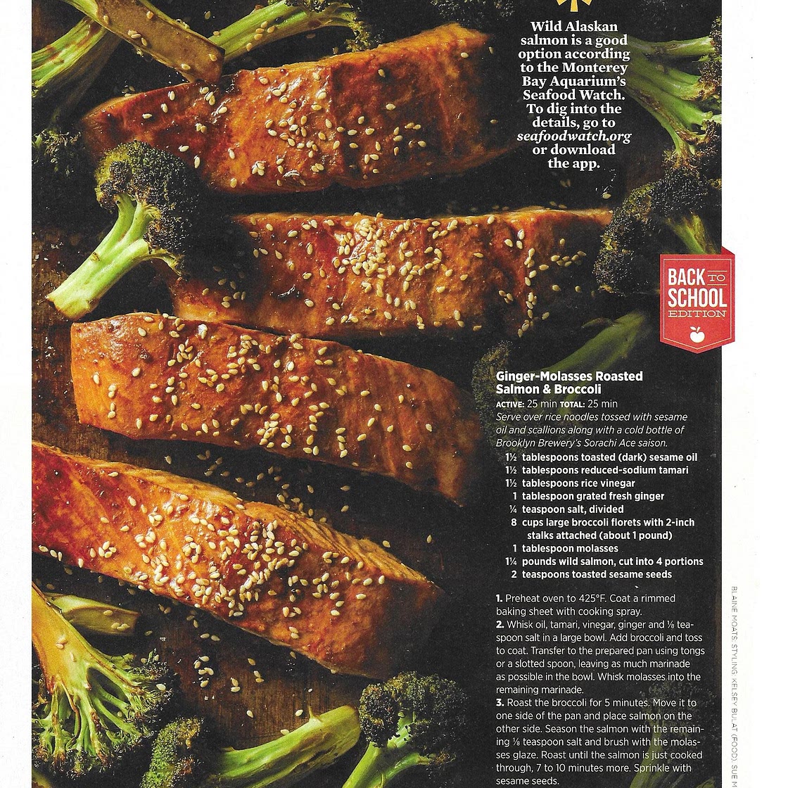 Ginger-Molasses Roasted Salmon and Broccoli
