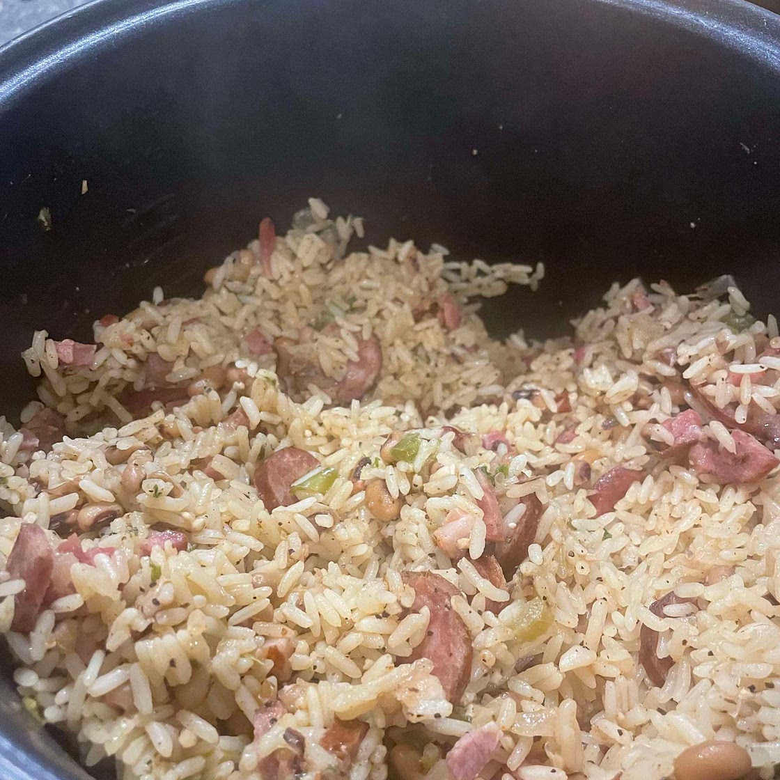 ScoFo’s Black eyed pea rice cooker jambalaya 