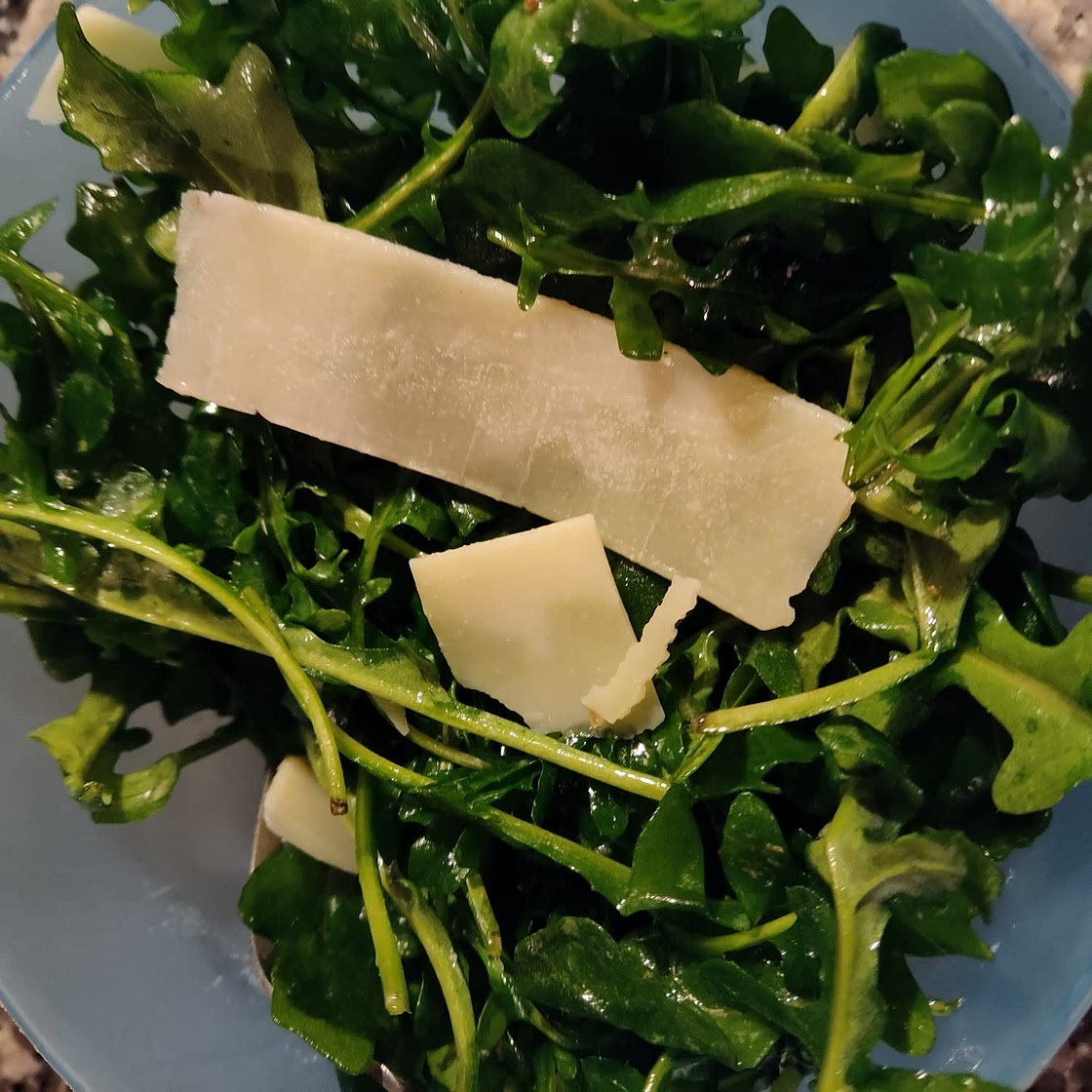 Arugula Salad with Olive Oil, Lemon, and Parmesan Cheese