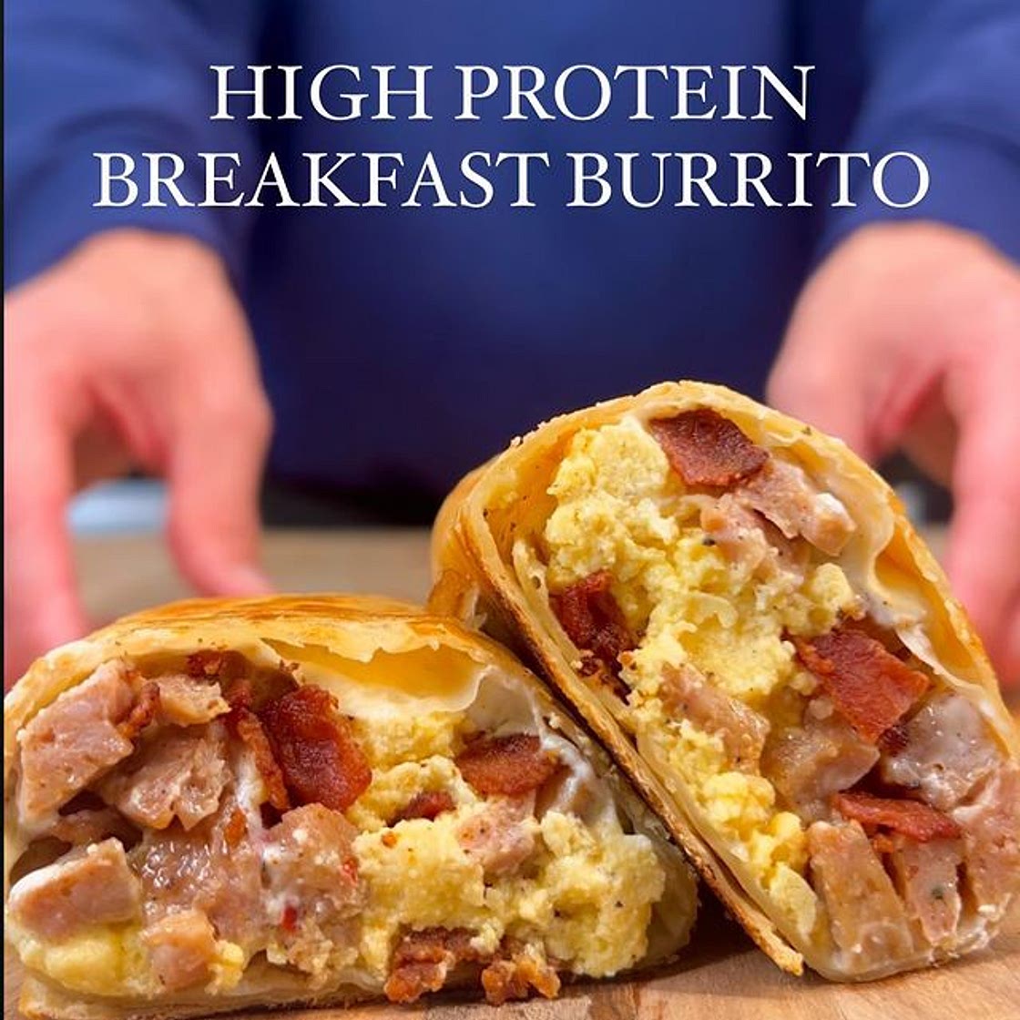 Creamy Sausage &amp; Bacon Breakfast Burritos