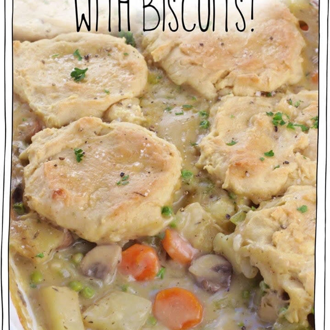 Easy Vegan Pot Pie with Biscuits