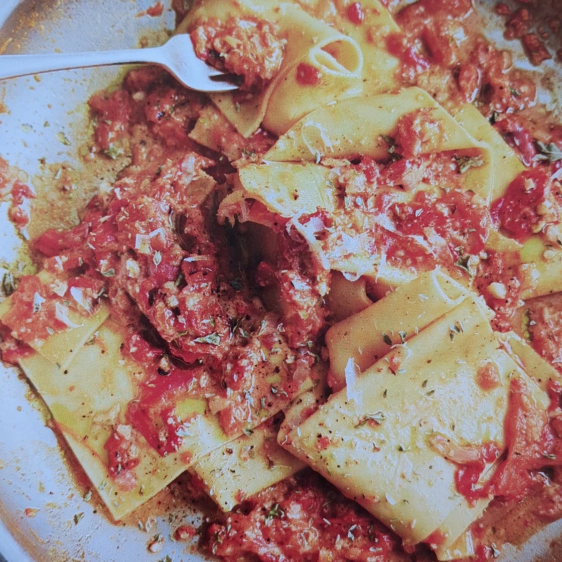 Sweet Pepper Pesto Pasta (Jamie, One)