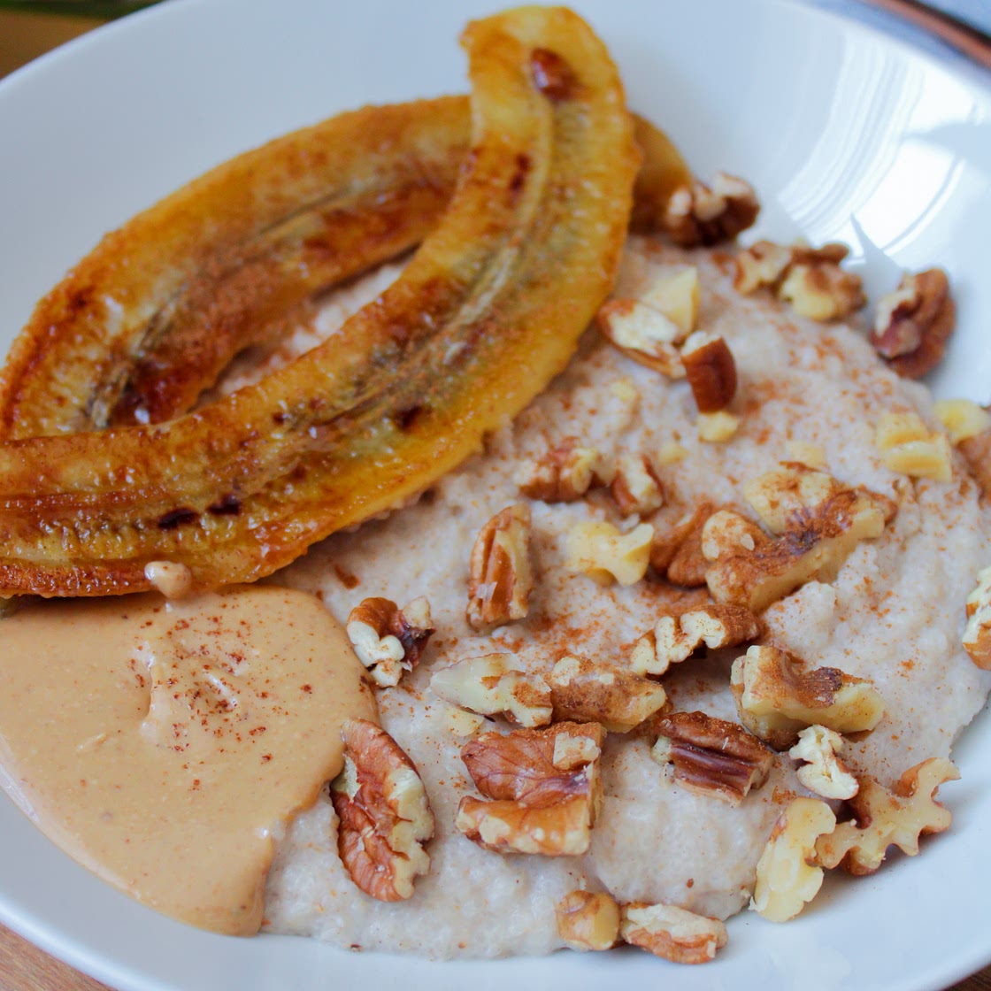 Fonio Porridge with Caramelized Bananas
