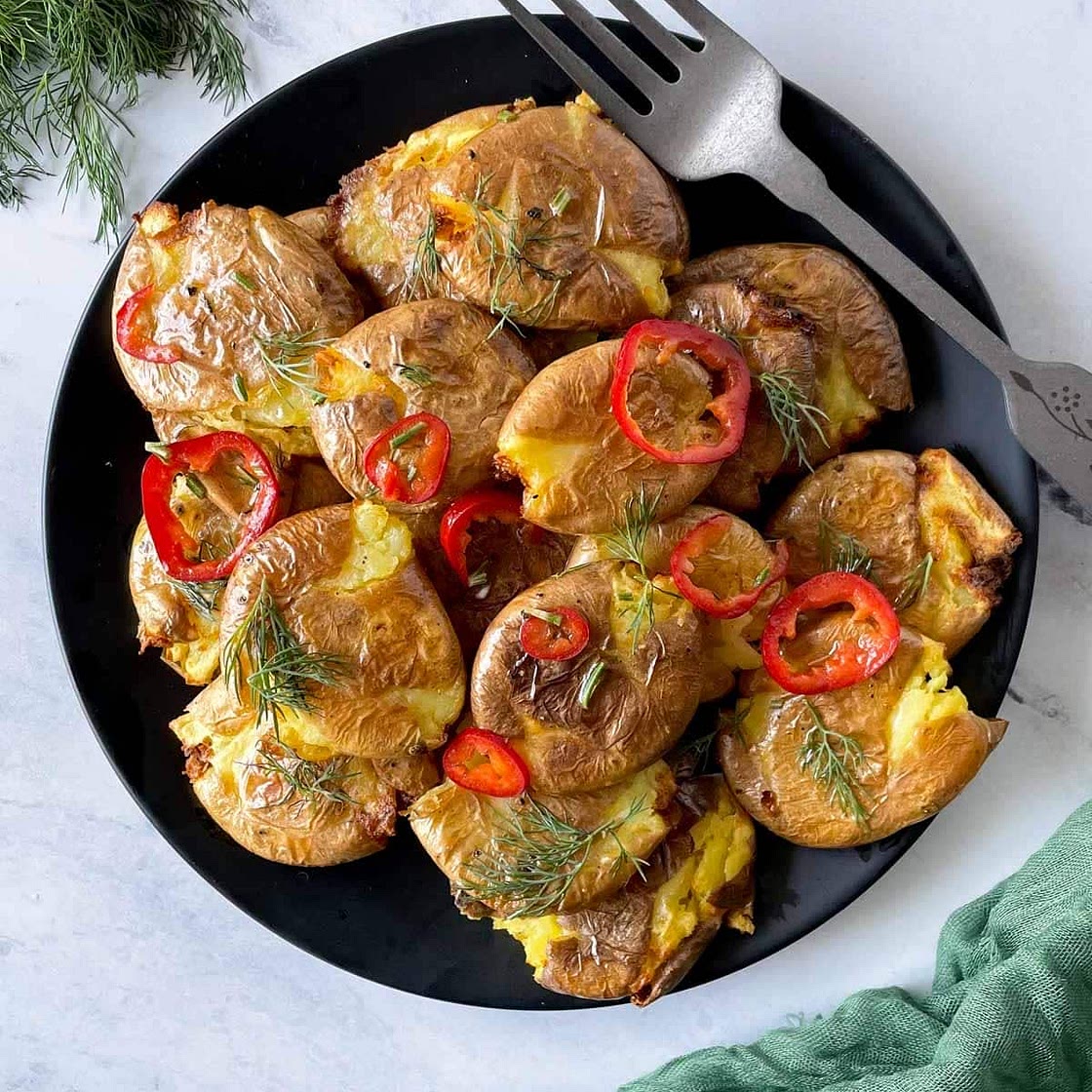 Crispy Air Fryer Smashed Potatoes 