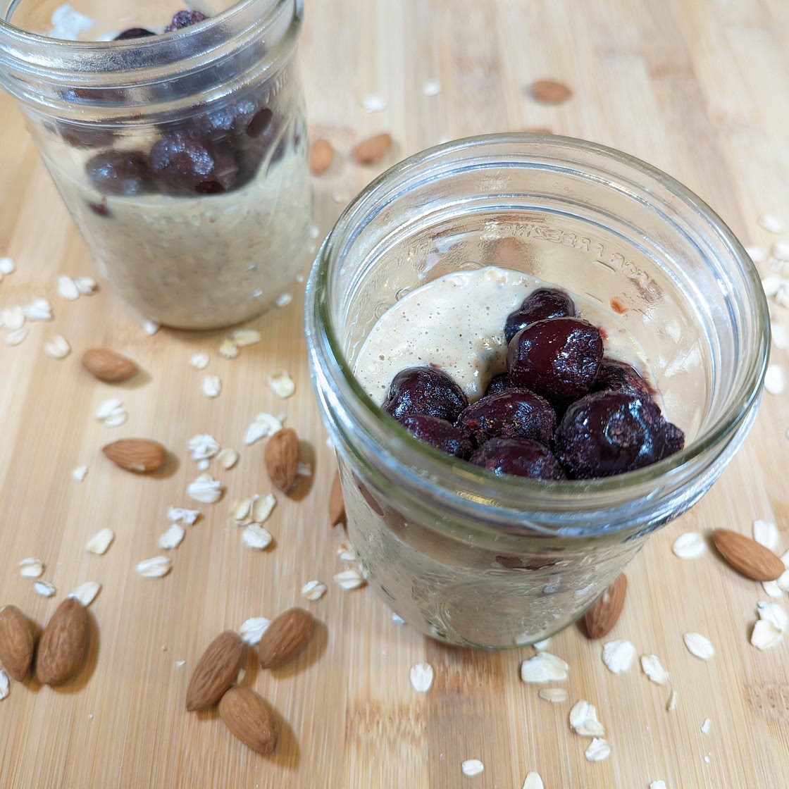 Cherry Vanilla Almond Protein Overnight Oats