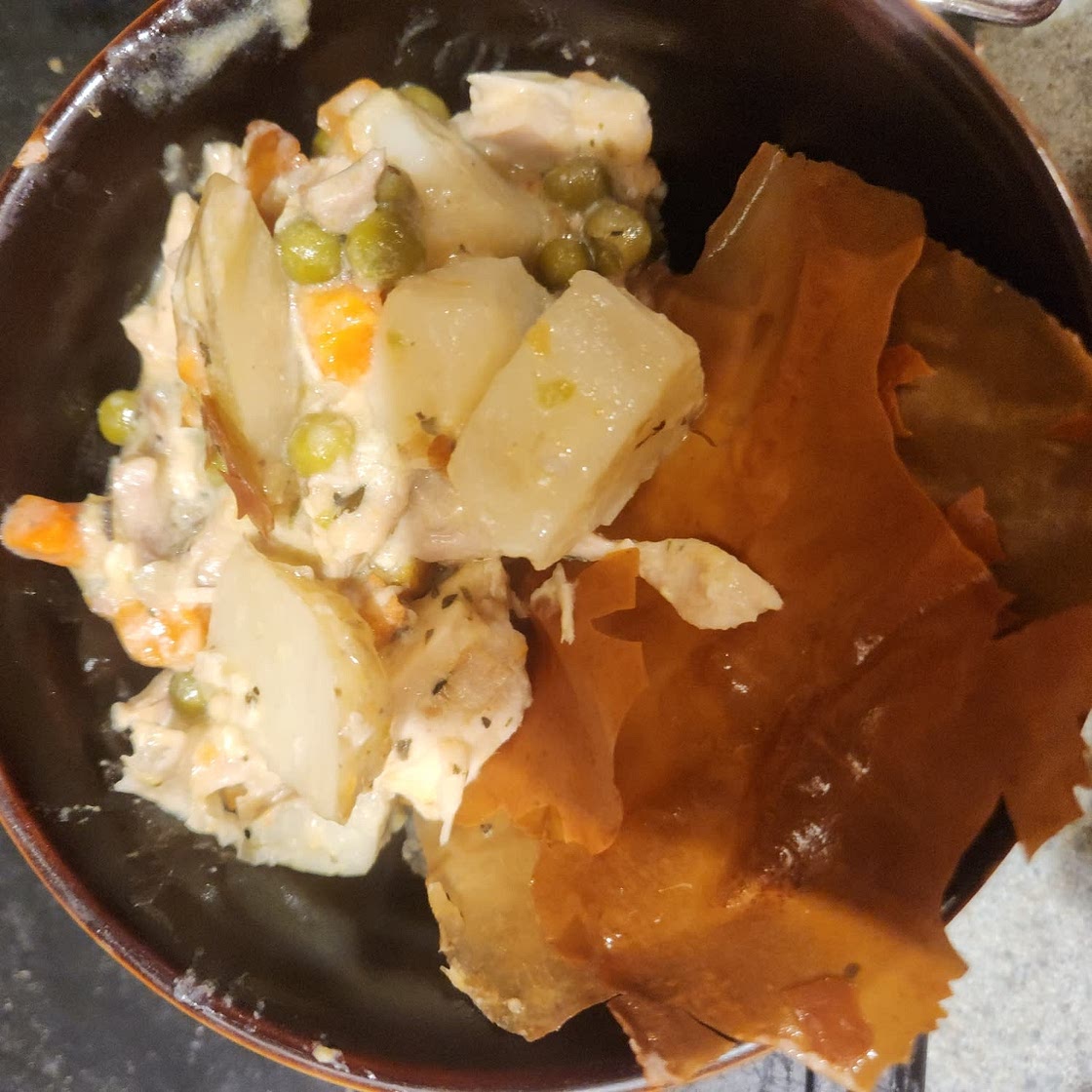 Leftover turkey pie