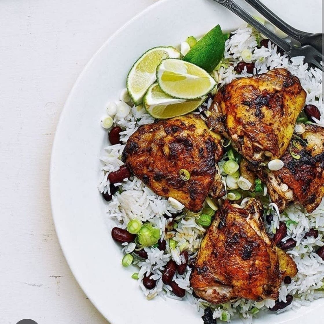 Jerk chicken and rice