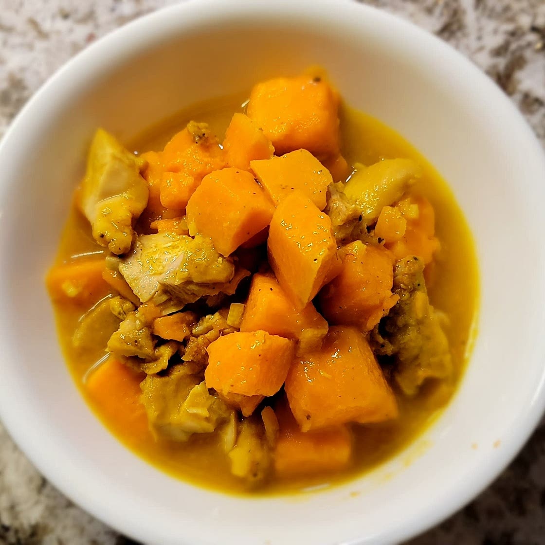 Coconut Milk Braised Black Pepper Chicken with Sweet Potatoes