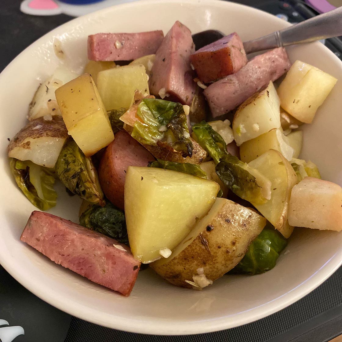 Autumn Sausage Veggie and Apple Sheet Pan Dinner