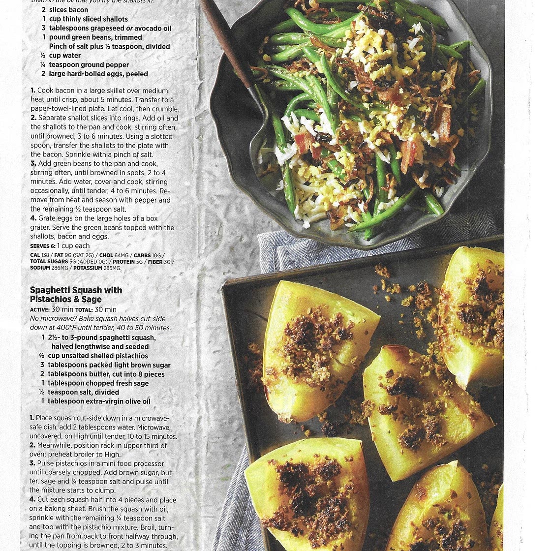 Green Beans with Hard Boiled Eggs, Fried Shallots and Bacon