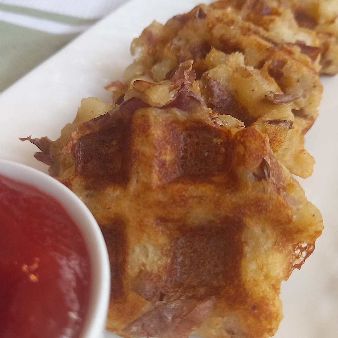 Red potato waffle fries