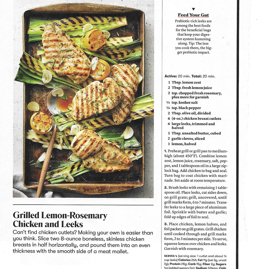 Grilled Lemon Rosemary Chicken and Leeks