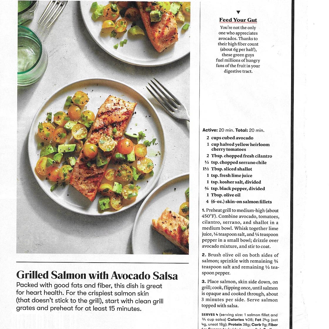 Grilled Salmon with Avocado Salsa
