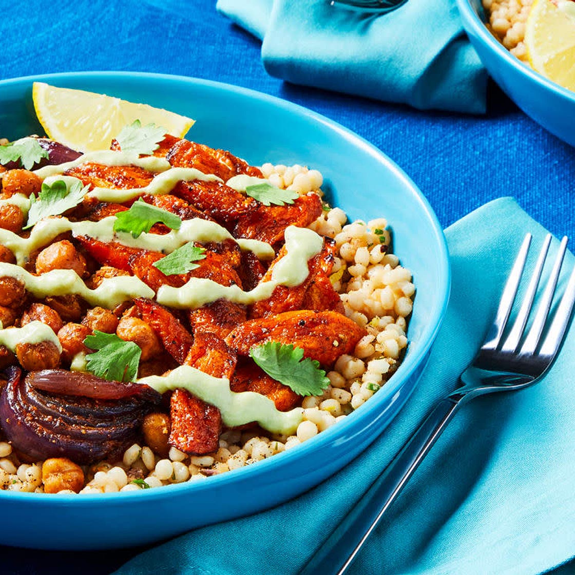 Harissa-Roasted Chickpea Bowls