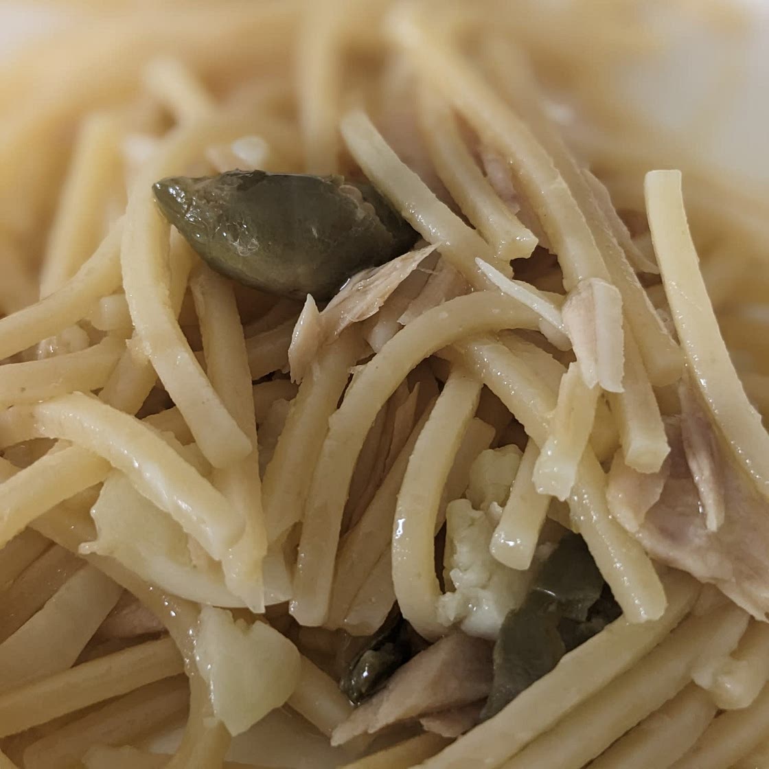 Tuna Pasta with Capers and Parsley