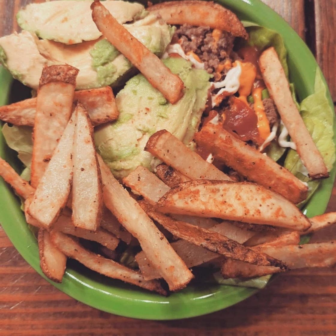 Paleo Burger Bowls with Fries {Whole30}
